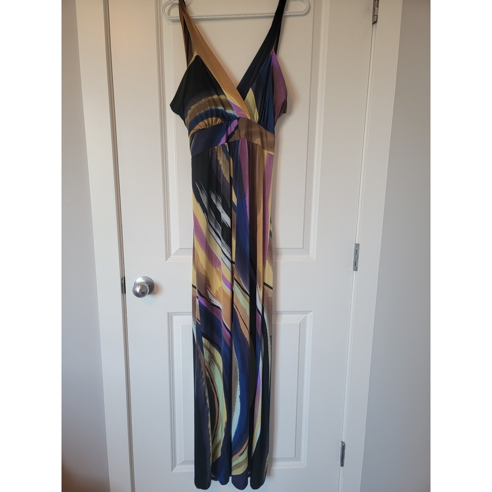 Pretty Young Thing Womens XL Abstract Print Maxi Dress V-Neck Sleeveless 2011LX